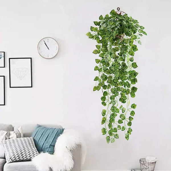 Artificial Faux Plant Vines Realistic Greenery Wall Shelf Home Decor