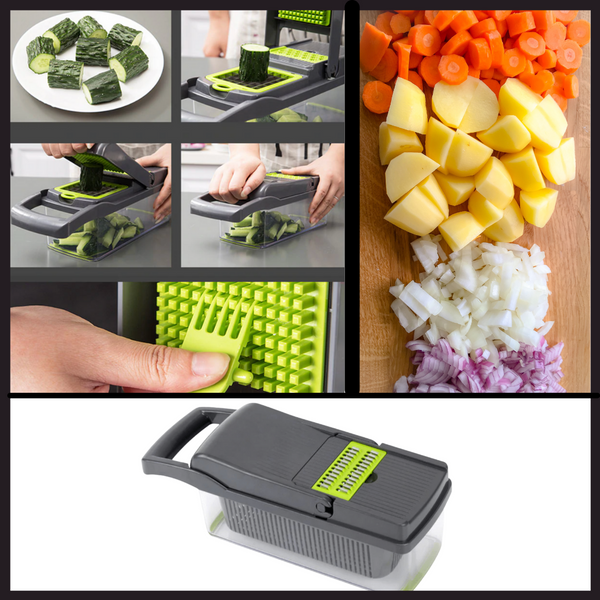 Eight In One Mandoline Slicer With Seven Sharp Blades For Precise Prep