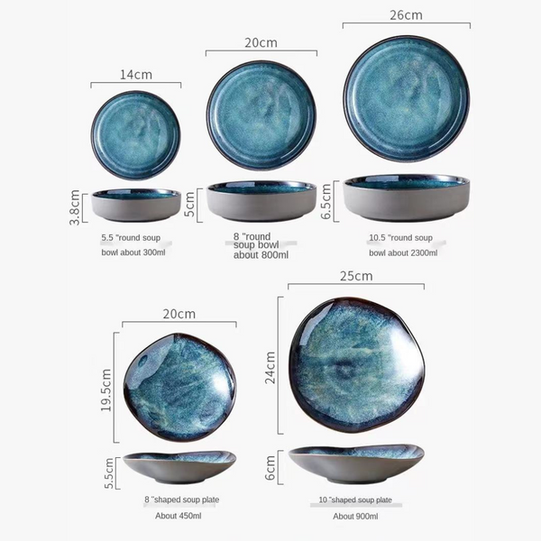 Ocean Breeze 11 Piece Dinnerware Set Coastal Seaside Tableware