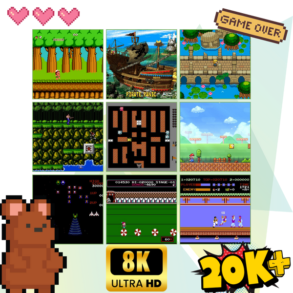 Retro Gaming Console With 20K Classics And Wireless Controllers