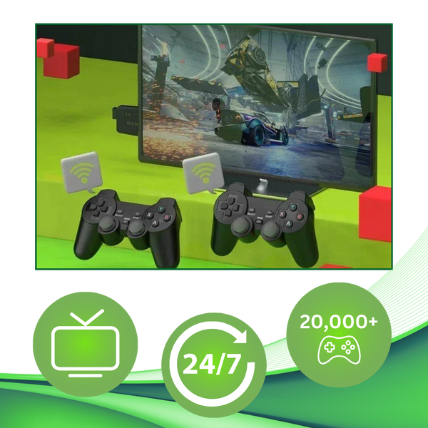 Retro Gaming Console With 20K Classics And Wireless Controllers