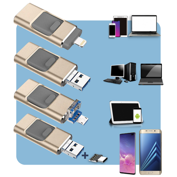 Multi Connector USB Flash Drive For Seamless Cross Platform Transfer