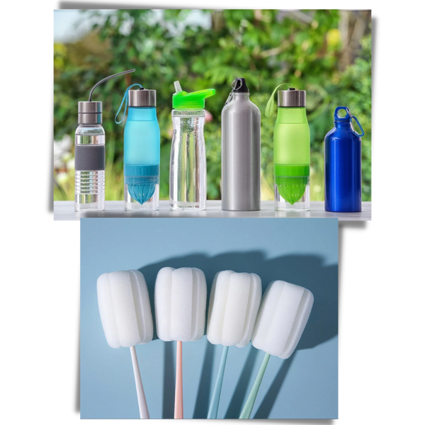 Eliminates Stains Easily With Versatile Bottle Cleaning Sponge Brush