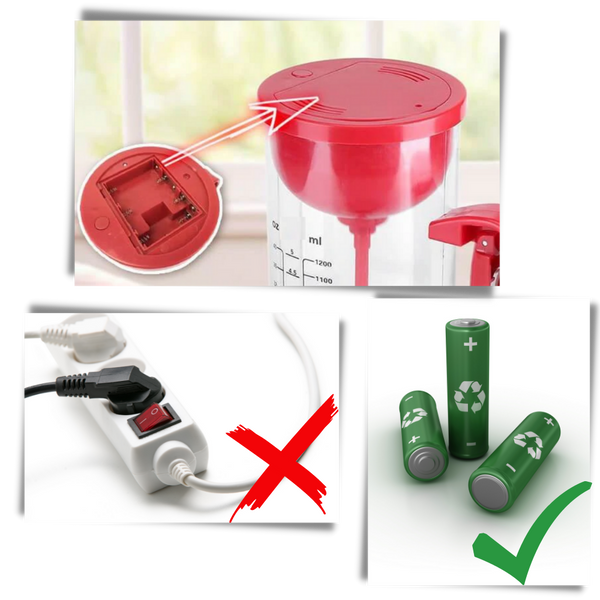 Cordless Batter Mixer With Measuring Scale For Precise Dispensing