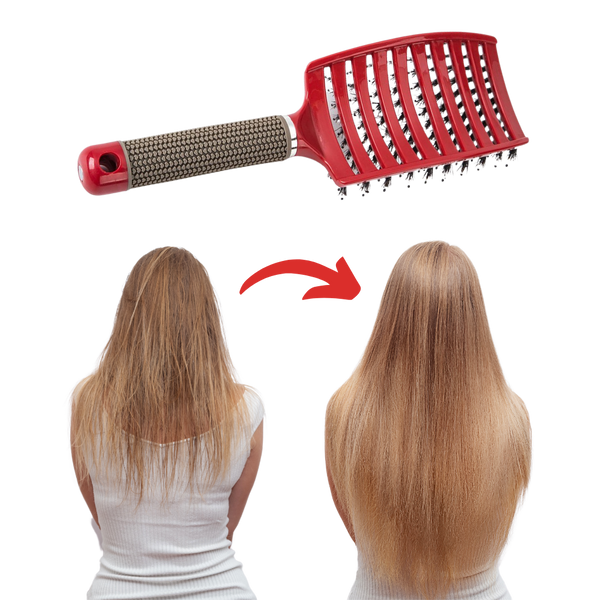 Natural Boar Bristle Hairbrush For Relaxing Scalp Massage