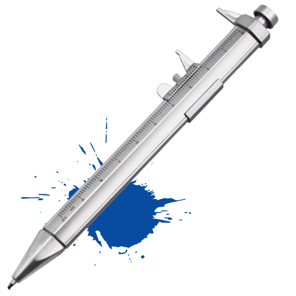 Compact Caliper Ballpoint Pen With Built In Measuring Scale