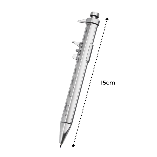 Compact Caliper Ballpoint Pen With Built In Measuring Scale
