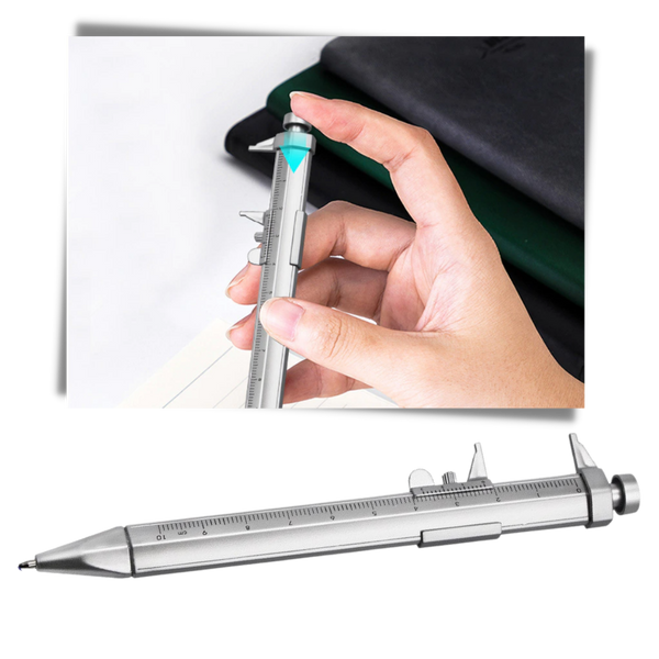 Compact Caliper Ballpoint Pen With Built In Measuring Scale