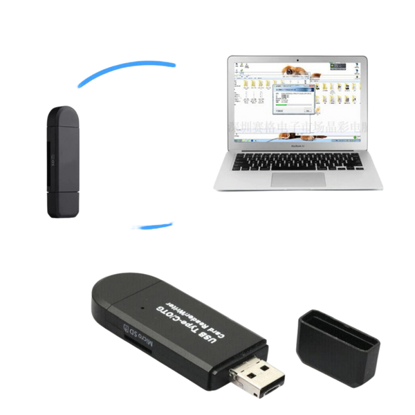 Three In One USB Memory Card Reader For Ultra Fast File Transfer