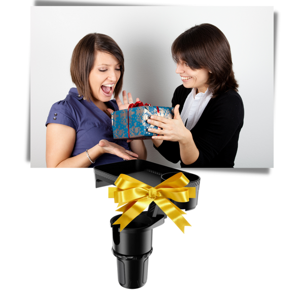 Spill-Proof Car Cup Holder With Rotating Tray For Secure Drinks