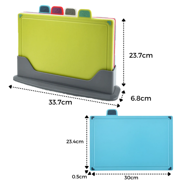Premium Four-Piece Chopping Board Set With Holder For Easy Precise Prep