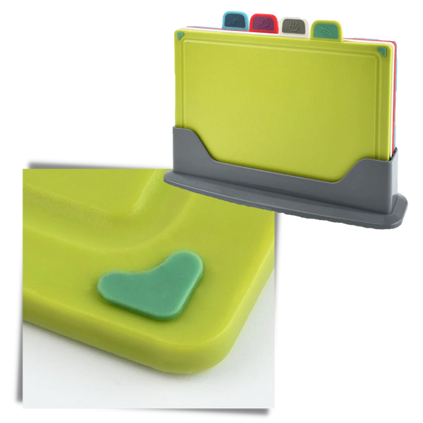 Premium Four-Piece Chopping Board Set With Holder For Easy Precise Prep
