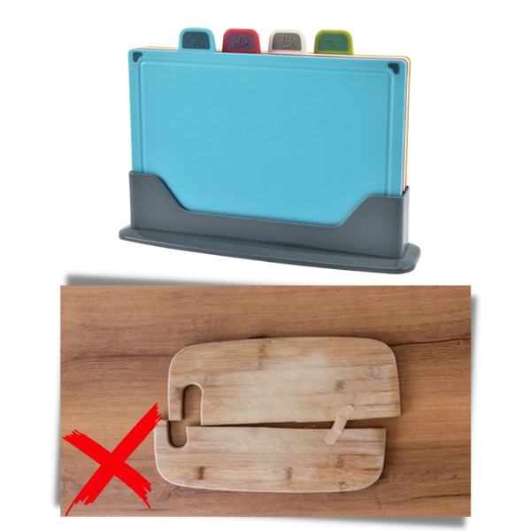 Premium Four-Piece Chopping Board Set With Holder For Easy Precise Prep