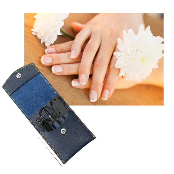 Portable Manicure Kit With Case Four Piece Set For Pro Nail Care On The Go