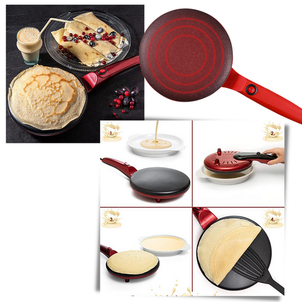 Electric Crepe Maker With Nonstick Surface For Quick Cooking