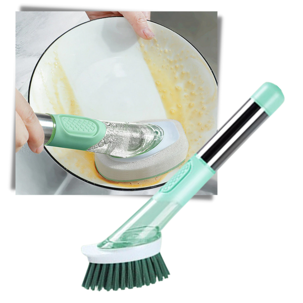 Soap Dispensing Dish Brush For Gentle Scratch Free Cleaning