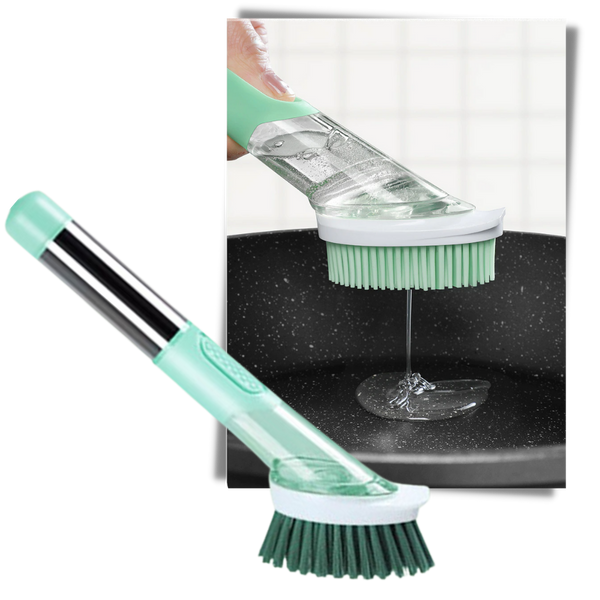 Soap Dispensing Dish Brush For Gentle Scratch Free Cleaning