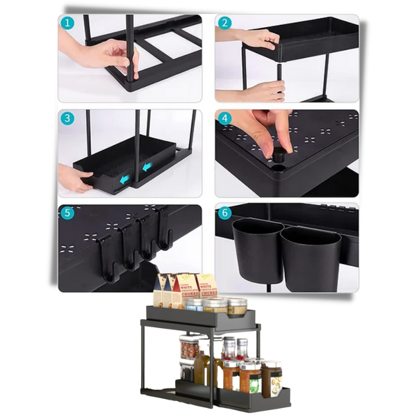 Two Drawer Spice Organizer For Streamlined Kitchen Storage
