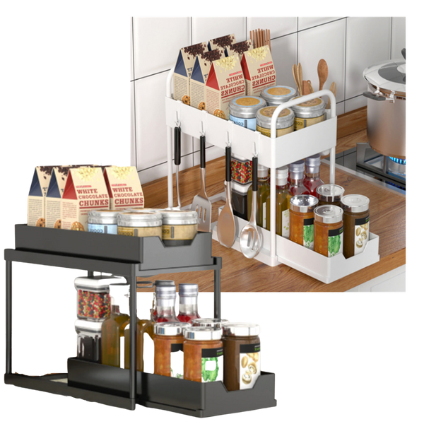 Two Drawer Spice Organizer For Streamlined Kitchen Storage