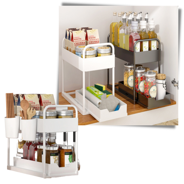 Two Drawer Spice Organizer For Streamlined Kitchen Storage