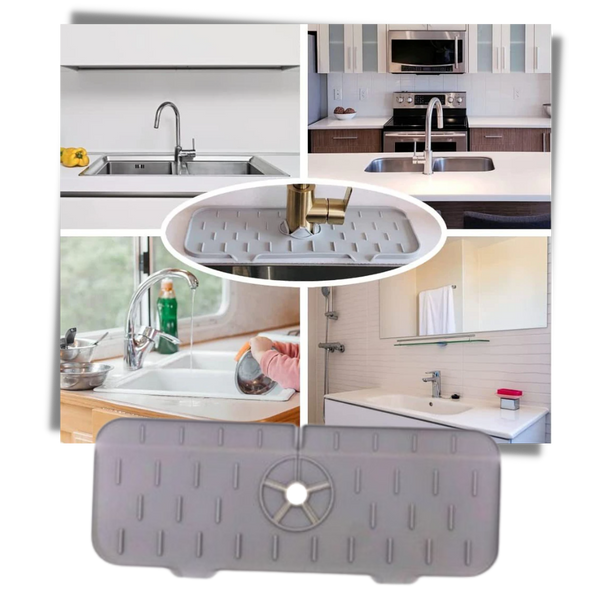 Silicone Faucet Splash Guard Mat For Efficient Water Drainage