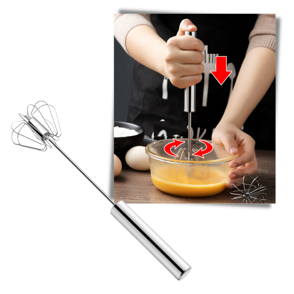Hand Crank Egg Beater With Stainless Steel Build For Effortless Mixing
