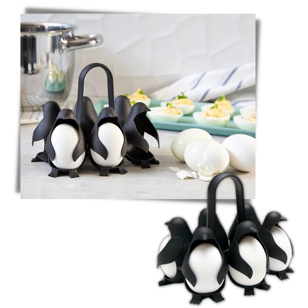 Penguin-Shaped Silicone Egg Holder For Boiling And Serving Multiple Eggs