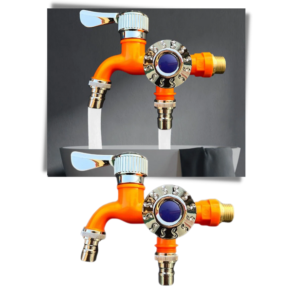 Premium Dual Outlet Faucet With Two Spouts For Faster Water Access