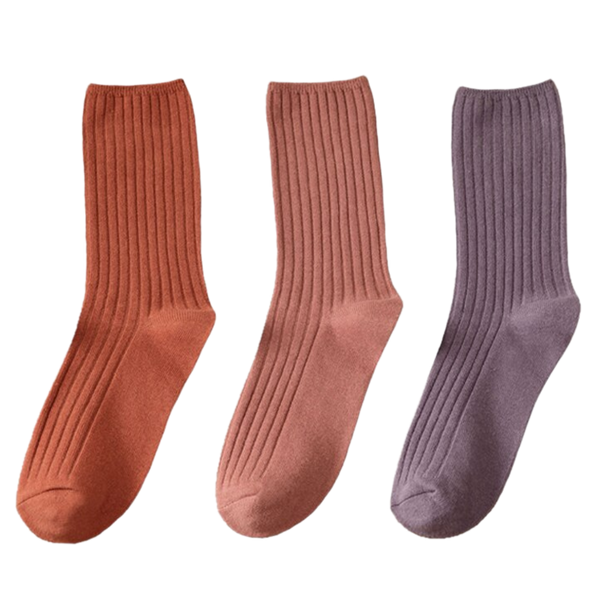 Ribbed Cotton Socks For Women Three Pairs For All Day Comfort