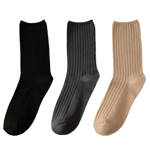 Ribbed Cotton Socks For Women Three Pairs For All Day Comfort
