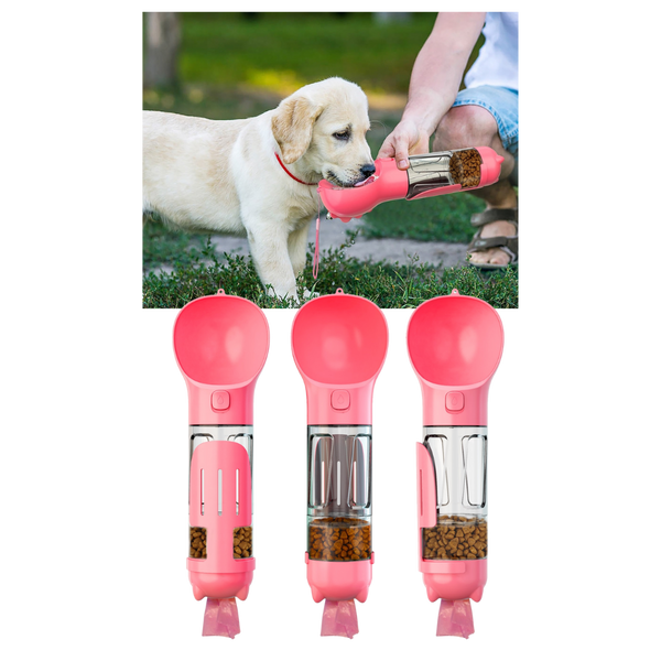 All In One Portable Pet Feeder and Hydration Bottle for Travel