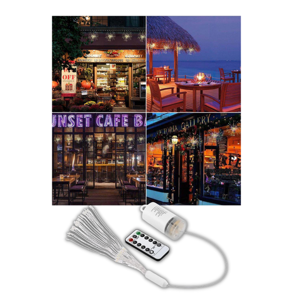Waterproof LED Fireworks Garland For Outdoor Decor With 8 Modes