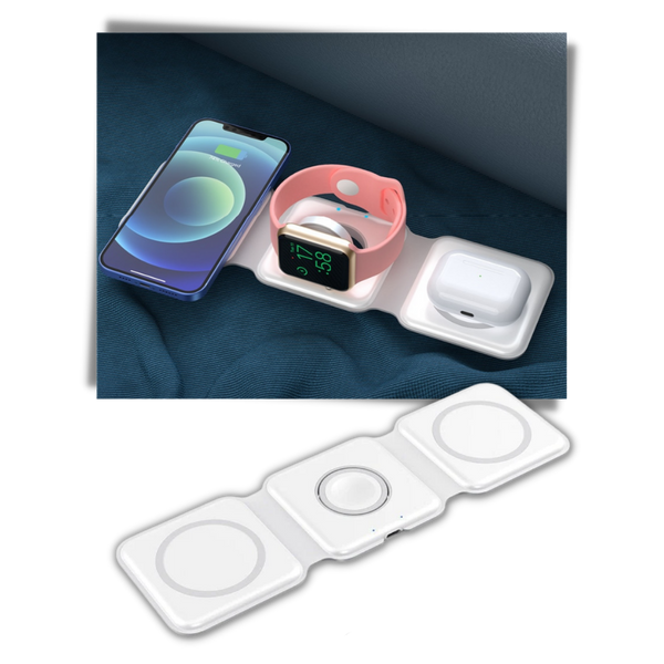 Foldable Wireless Charger Dock For Fast Charging And Multiple Devices