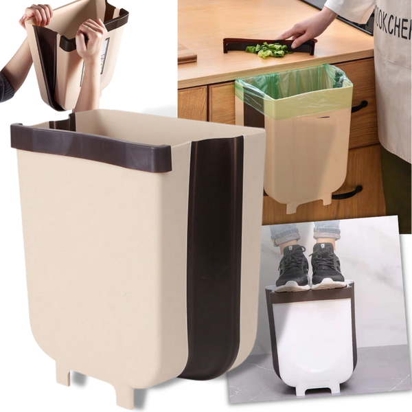 Hanging Expandable Waste Bin With Premium Space Saving Design
