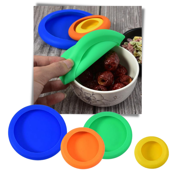 Silicone Premium Stretch Lids Set For Food Preservation 4 Pack