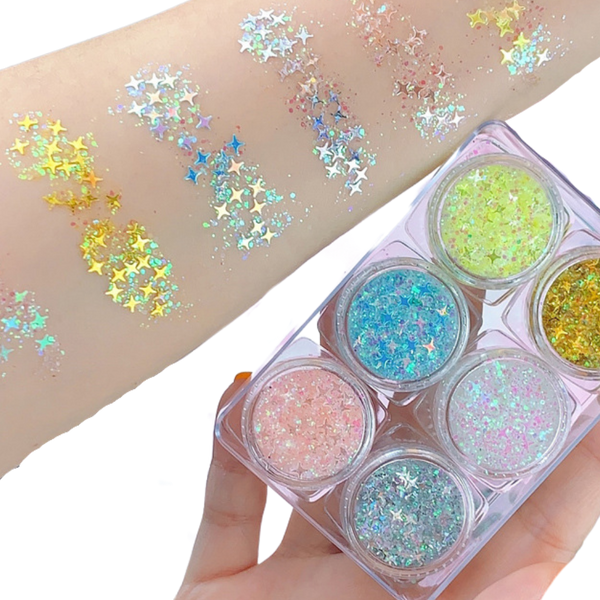 Face and Body Glitter Kit for Radiant Long Lasting Shine