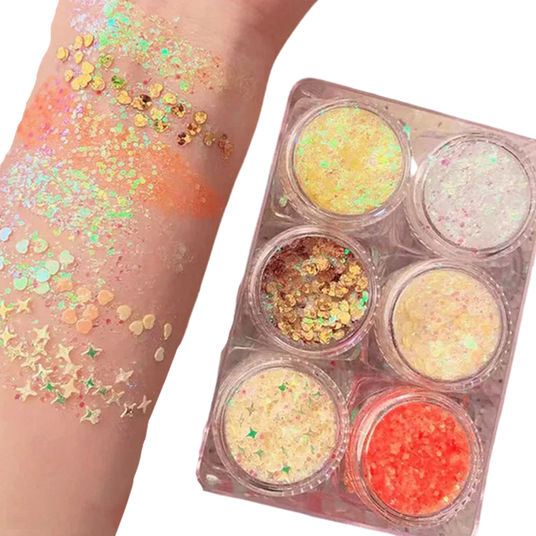 Face and Body Glitter Kit for Radiant Long Lasting Shine