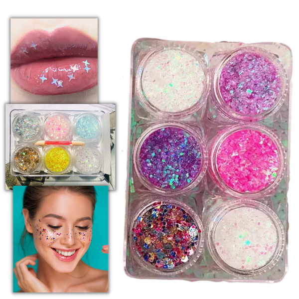 Face and Body Glitter Kit for Radiant Long Lasting Shine