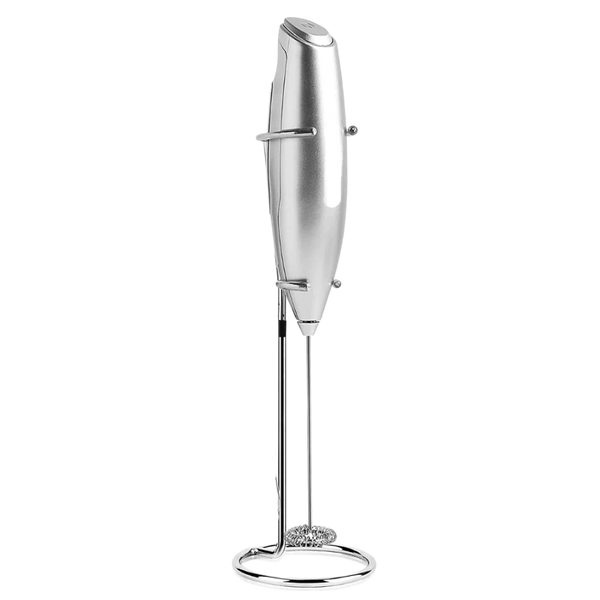 Stainless Steel Handheld Milk Frother With Stand For Creamy Latte Foam