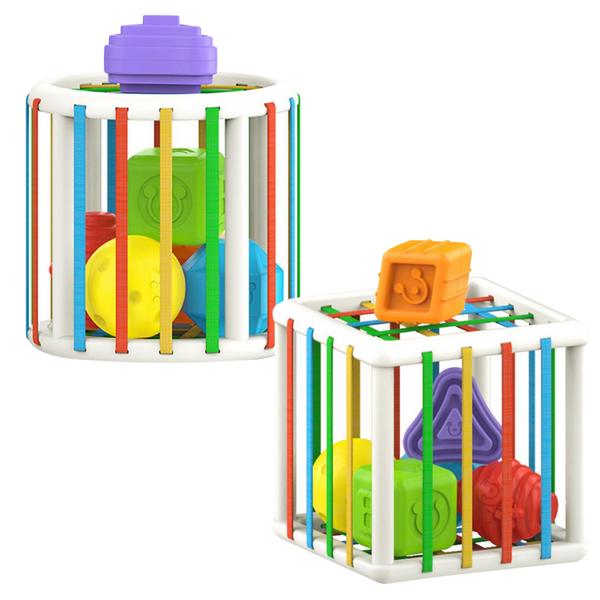 Colorful Shape Blocks Toy for Kids Develops Motor and Cognitive Skills