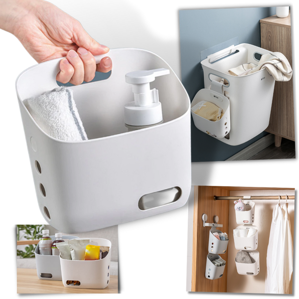 Three Pack Hanging Storage Baskets For Easy Home Organization