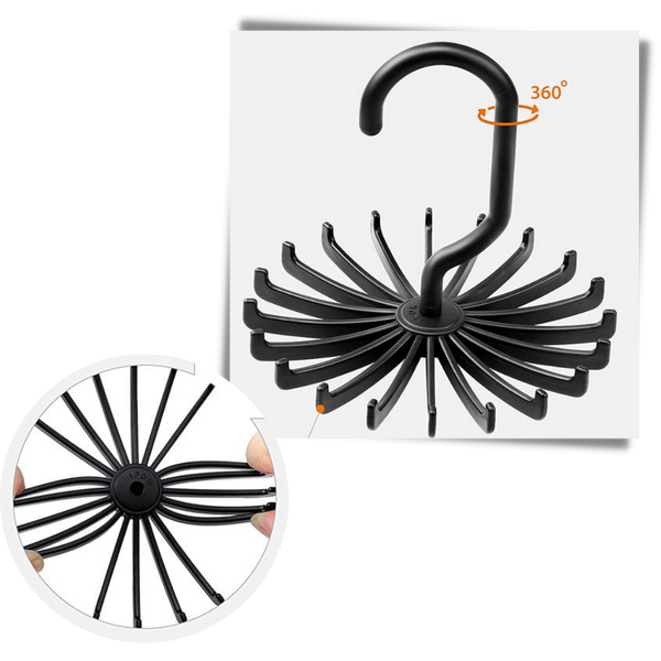360 Degree Rotating Tie Hanger For Easy Closet Organization