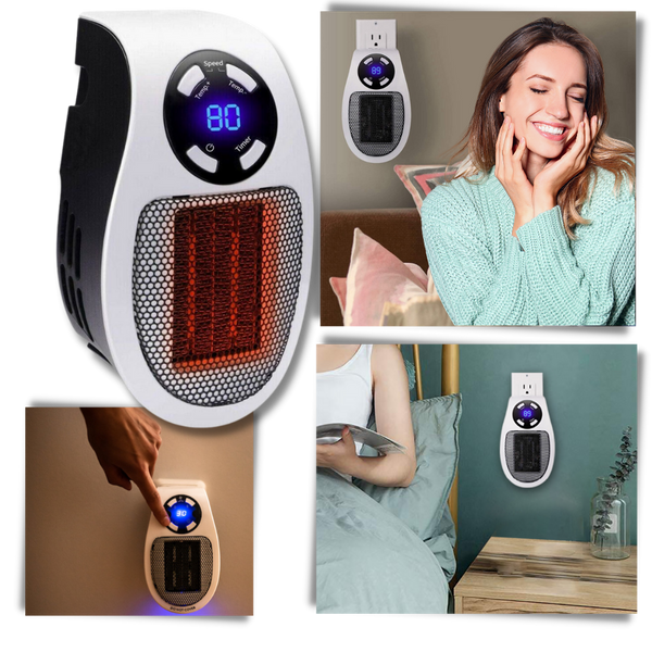 Compact Ceramic Heater With Fast Heating Auto Shutoff Remote Control