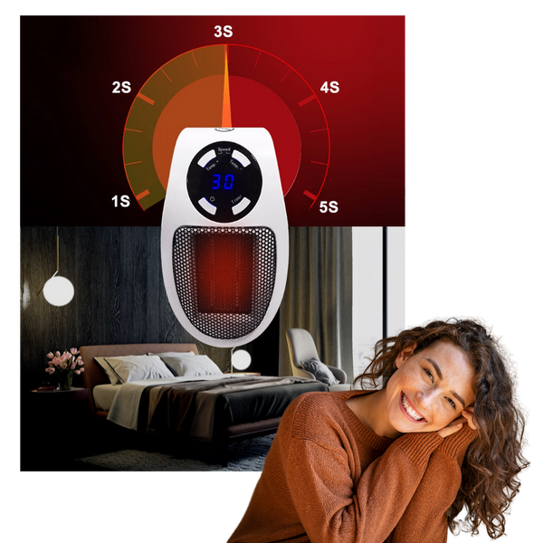 Compact Ceramic Heater With Fast Heating Auto Shutoff Remote Control