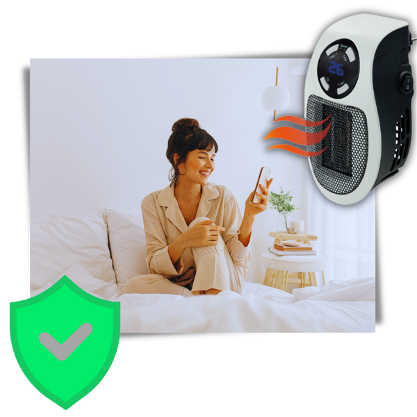 Compact Ceramic Heater With Fast Heating Auto Shutoff Remote Control