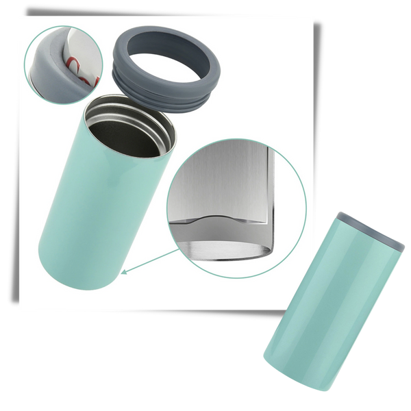 Premium Vacuum-Insulated Can Cooler Keeps Cans Cold On The Go