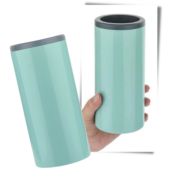 Premium Vacuum-Insulated Can Cooler Keeps Cans Cold On The Go
