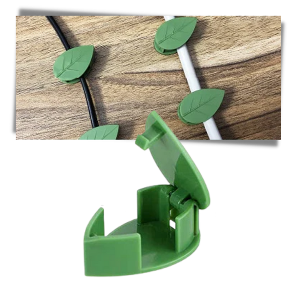 Set Of 20 Leaf Shaped Adhesive Clips For Climbing Plants With Neat Support