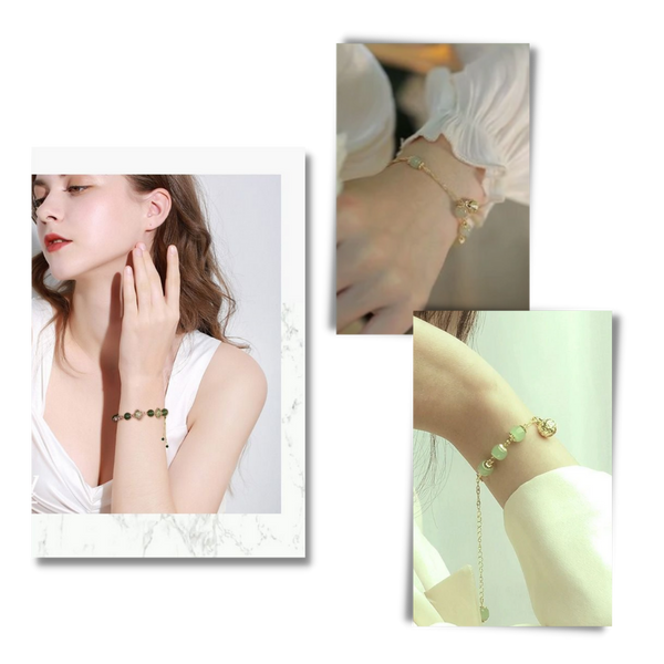Elegant Nephrite Jade Bell Bracelet With Adjustable Length