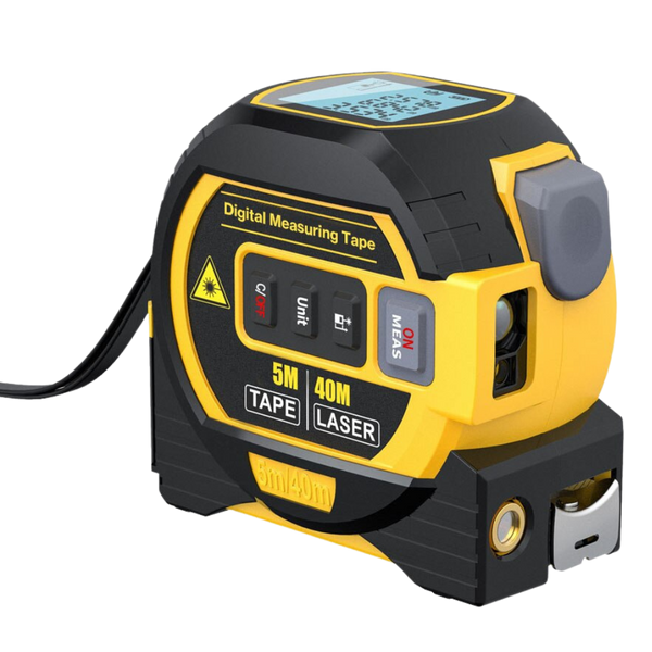 3-In-1 Laser Tape Measure With Accurate Readings And Self Lock
